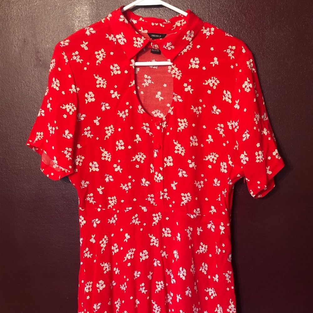 Forever 21 red flower dress